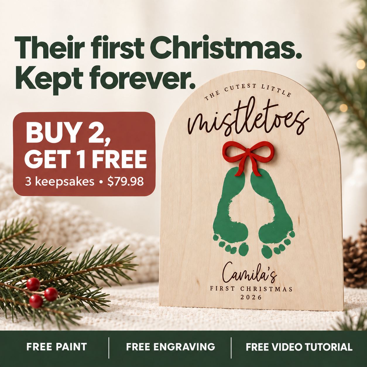 Buy two, get one free. Paint, engraving and video tutorial included.